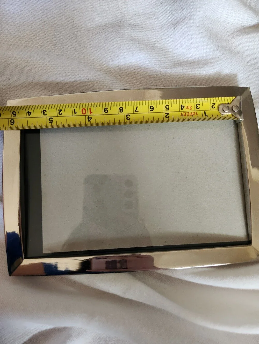 Crate & Barrel Eliza Shiny Silver Metal Picture Frame 4x6